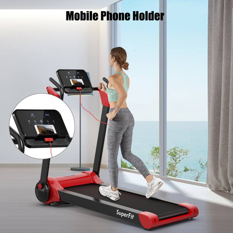 Gymax Folding 2.25HP Electric Treadmill Running Machine w/ LED Display