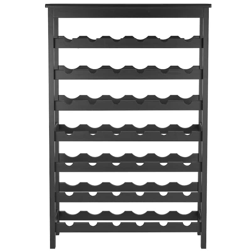 Natural Wicker Wine Rack for 42 Bottles, 7-Tier Storage with Sturdy Construction and Top Shelf - 42 Bottles