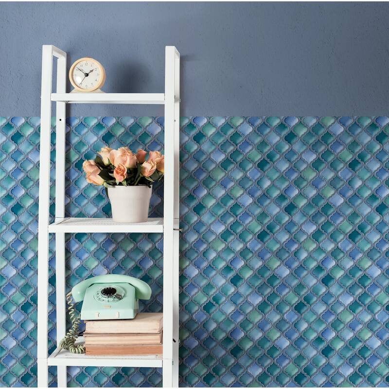 Merola Tile Hudson Tangier Aquamarine 12-3/8" x 12-3/8" Porcelain Mosaic Floor and Wall Tile