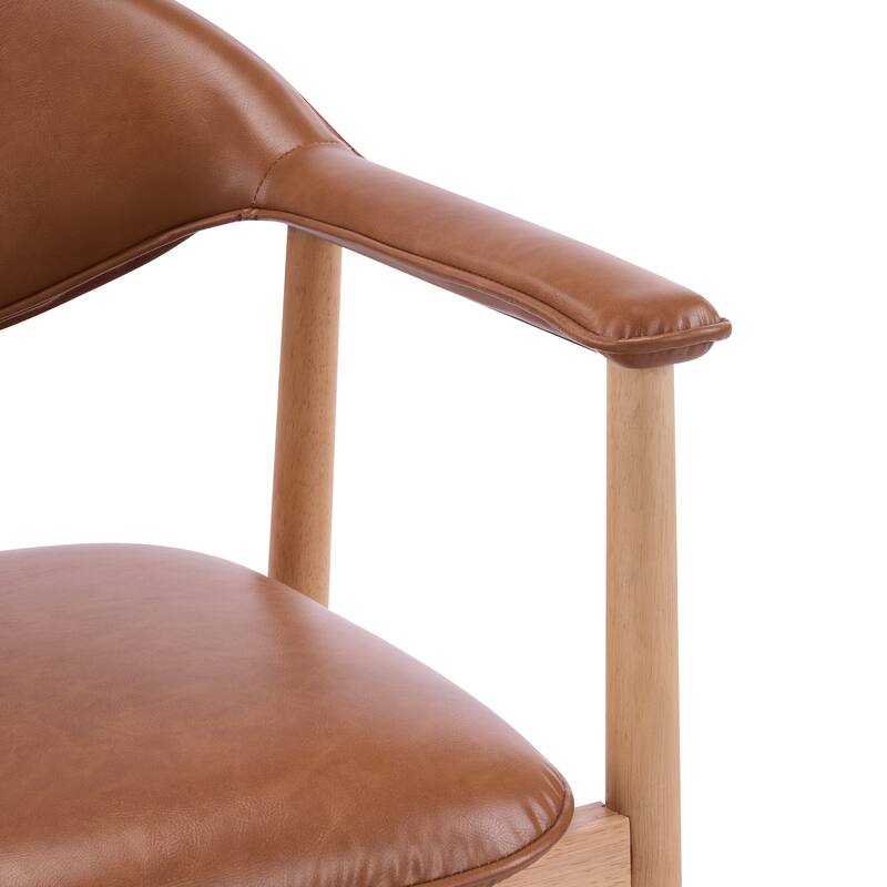 Christopher Knight Home - Modern Upholstered Rubber Wood Dining Chairs with Ergonomic Curved Back