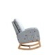 preview thumbnail 40 of 46, Upholstered High Back Wooden Rocking Chair for Living Room Baby Kids Room Bedroom, Pink Boucle