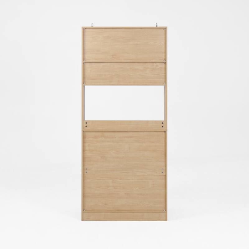 Pantry Cabinet with 2 Doors, 3-Tier Modern Kitchen Cabinet with Shelves, Freestanding Larder Cupboard
