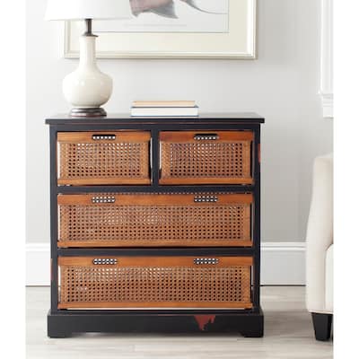 SAFAVIEH Jackson Black 4-drawer Wicker Basket Storage Unit