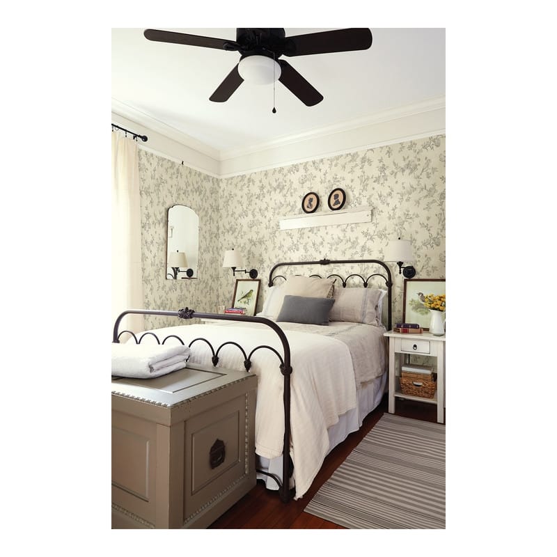 Chesapeake French Nightingale Taupe Floral Scroll Wallpaper - 20.5 x 396 x 0.025