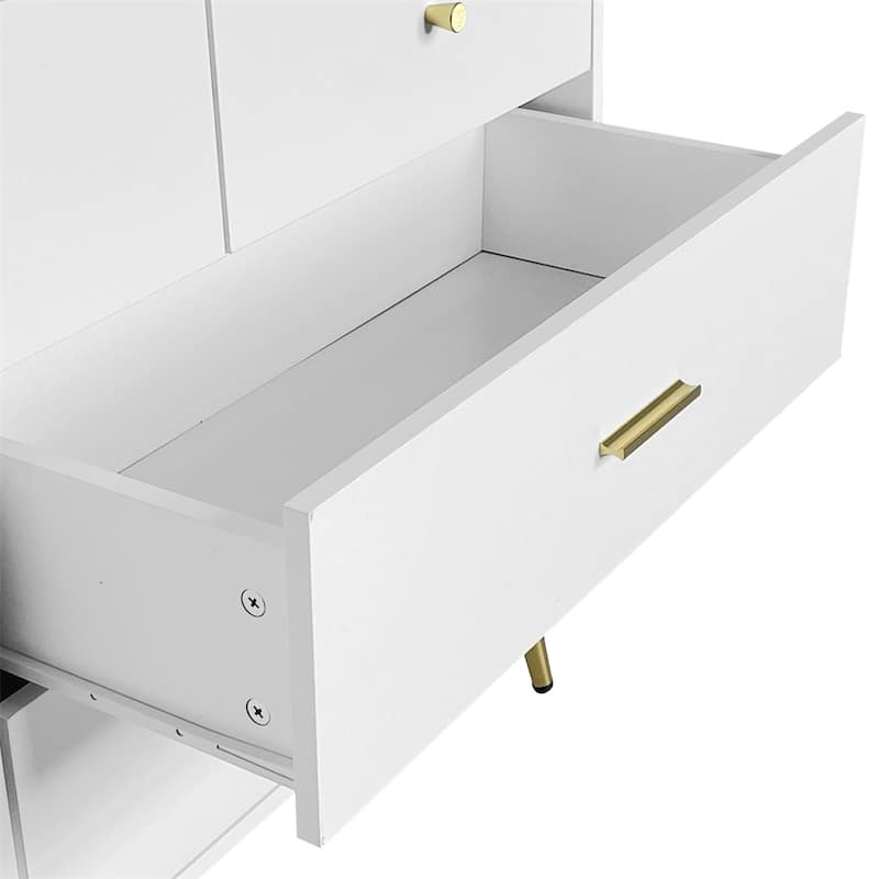 Wood 7 Drawers Large Chest of Drawer Cabinet with Handle and Legs
