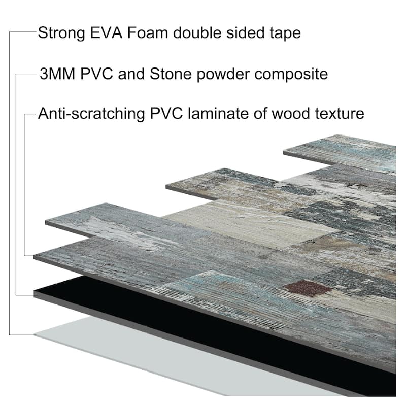 Art3d 11.5"x11.4" Peel and Stick Tile (10-Pack) PVC Composite Laminate Material