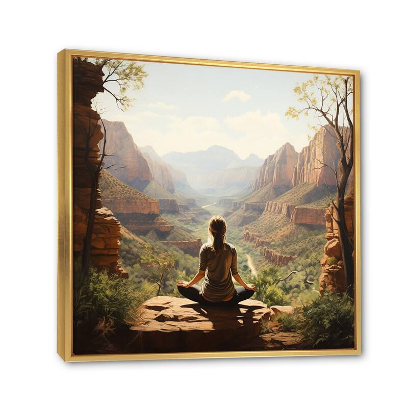 Designart "Yoga In Nature" Yoga Framed Canvas Print