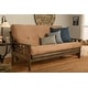 preview thumbnail 11 of 20, Somette Tucson Full-size Rustic Walnut Futon Set with Mattress Suede Peat