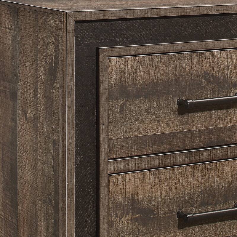 Brown 2 Drawer 25.5 in. W Nightstand with Sturdy Drawer Pulls