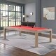 preview thumbnail 26 of 35, Olivia 8ft Driftwood Ash Billiard Slate Pool Table with Dining Top Orange/Red