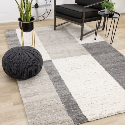 Ryan Collection - Cream/Grey Rectangles Rug