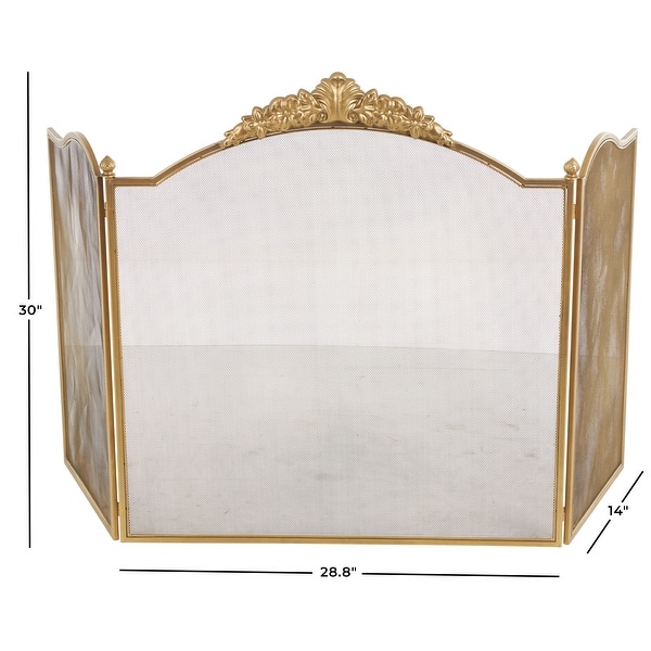 Deco 79 Metal Geometric Partition Room Divider Screen Hinged Foldable Partition 3