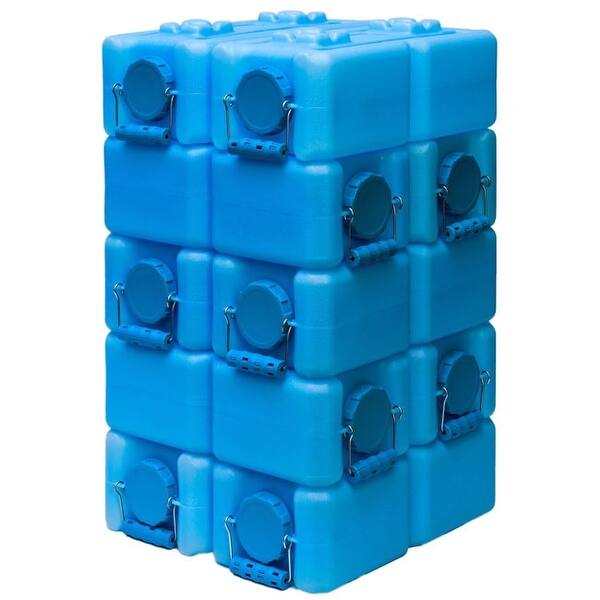 Shop Waterbrick Bpa Free 3 5 Gallon Water Storage Container Set Of 10 Blue Overstock 10398688