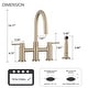 preview thumbnail 9 of 17, PROOX Double Handle Bridge Kitchen Faucet with Side Sprayer