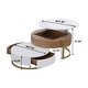 preview thumbnail 6 of 13, Round Wood Lift-top Nesting Coffee Table with Rotatable Drawers