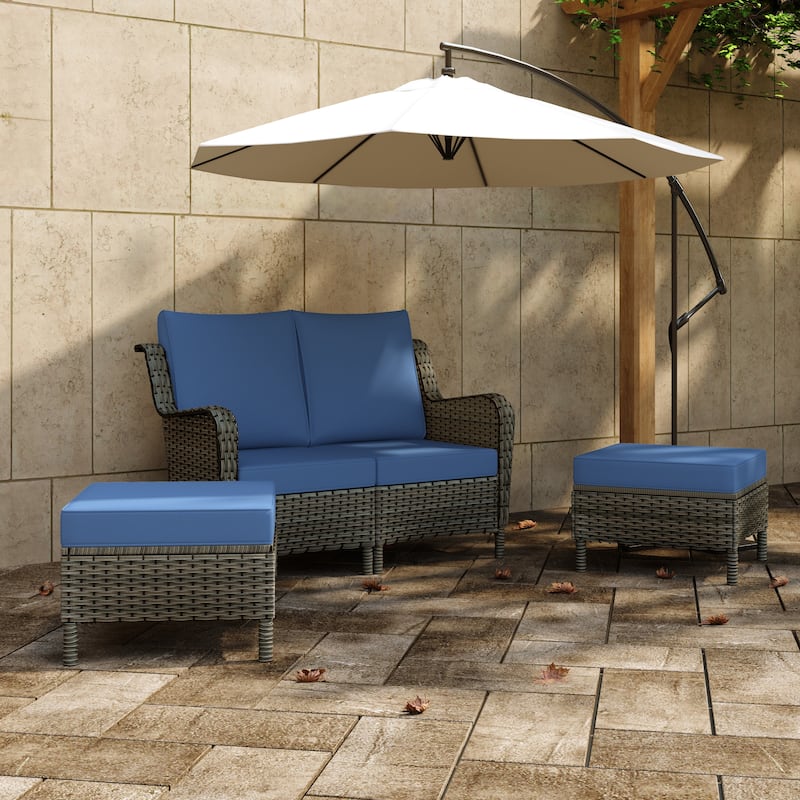 4-piece Outdoor Rattan Sectional Sofa Set With Cushion