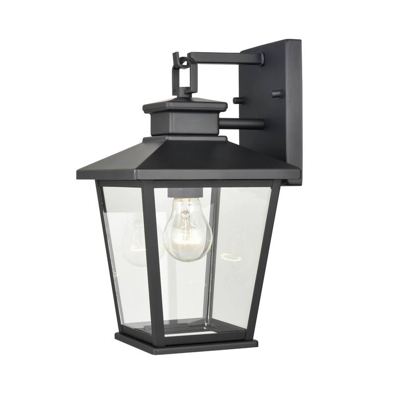 Millennium Lighting Bellmon 1 Light Outdoor Wall Sconce in Powder Coat Black with Clear Glass Shade