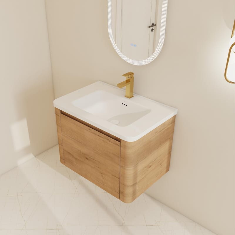 BNK 24''/28''/36''/40''/60''/68'' Bathroom Vanity With Sink, Floating Bathroom Vanity with Soft Close Doors and Shelf