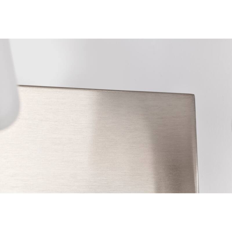 Lune 2 Light Vanity Brushed Nickel Finish Etched White Glass - Brushed Nickel