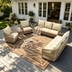 preview thumbnail 3 of 81, Rope Woven Patio Conversation Set with Swivel Chair & Settee Cushions