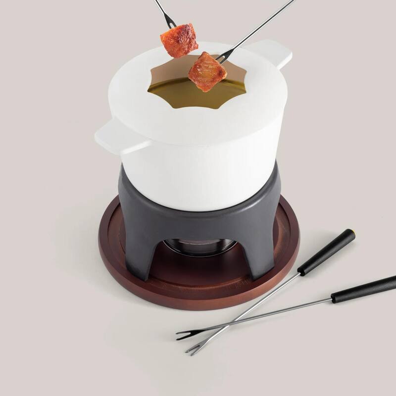 Swissmar Sierra Metallic Black 3-in-1 Cast Iron Fondue Set