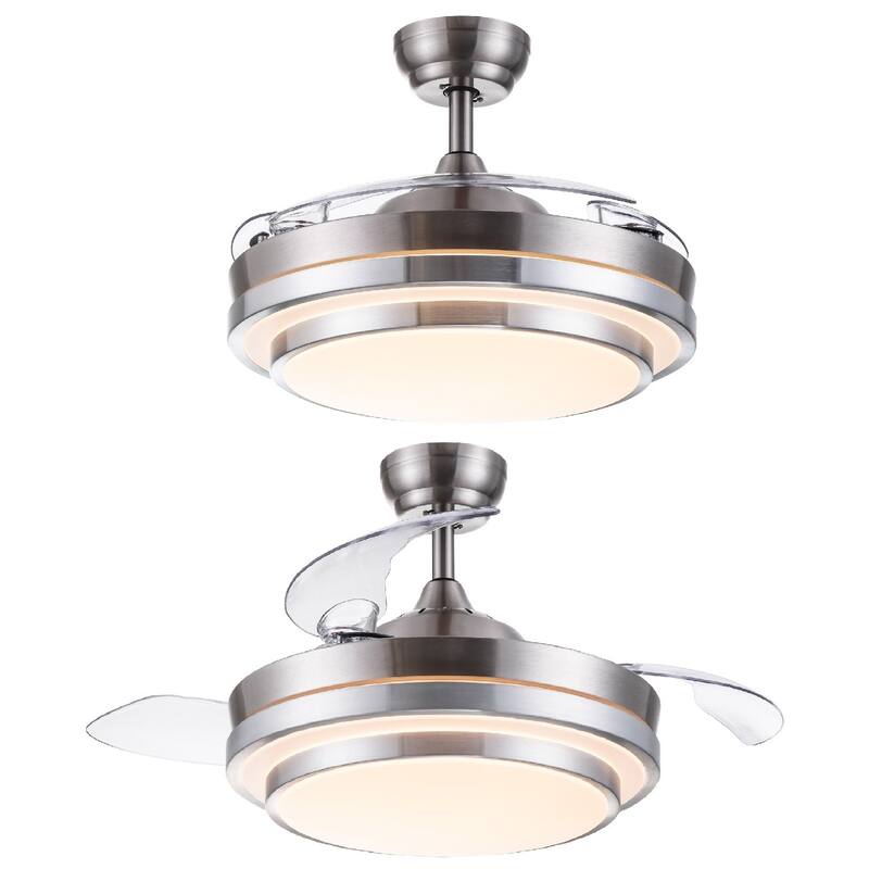 42" 48'' Smart Retractable White Ceiling Fan Light with Remote and APP Control