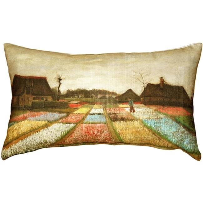 Van Gogh Flower Beds in Holland 12x20 Throw Pillow with Polyfill Insert