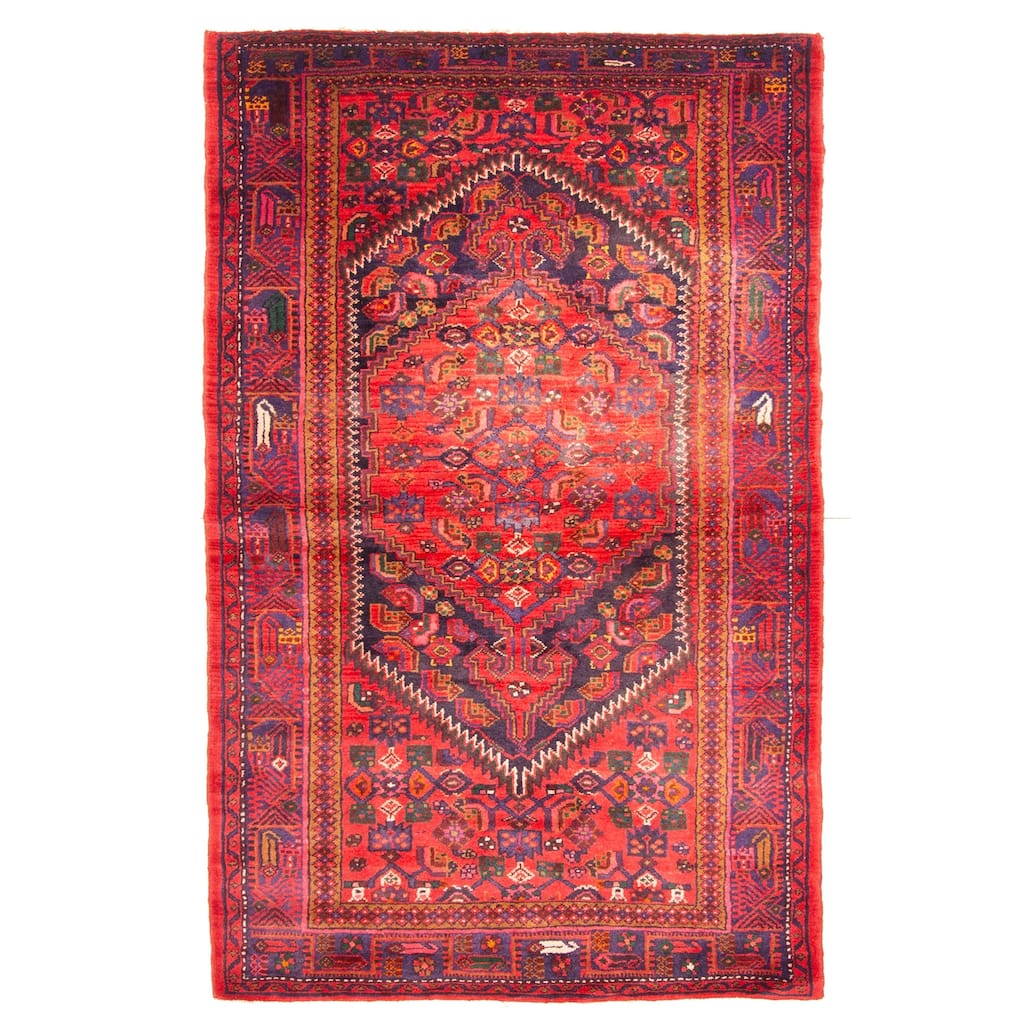 ECARPETGALLERY Hand-knotted Andelz Red Wool Rug - 4'2 x 6'11