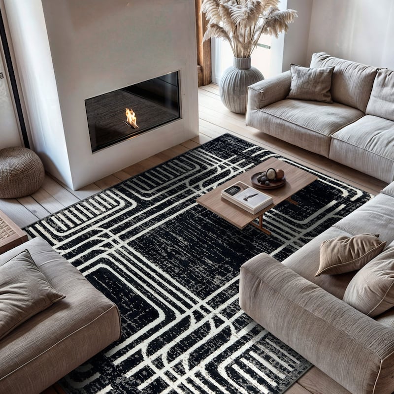 Geometric Bohemian Area Rug - 7' 10" x 10'
