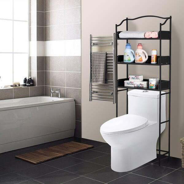 Modern Mdf Wooden 3 Tier Over The Toilet Bathroom Shelf Storage Overstock 31647455
