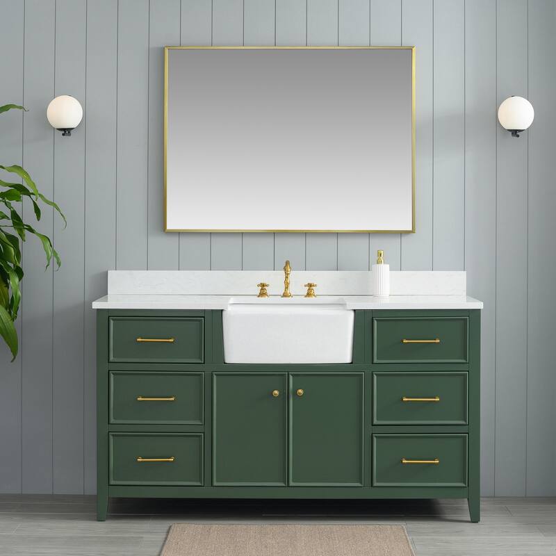 Sudio Design Bathroom Vanity Casey Collection. - 60" Single Sink - Evergreen