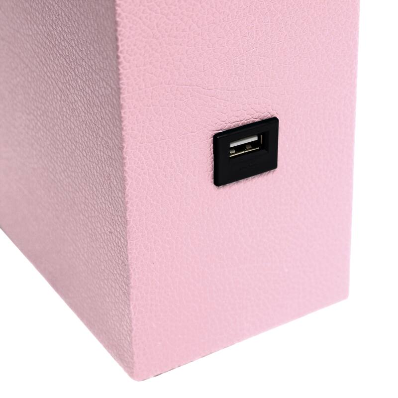 21 in. Pink Finish Table Lamp with White Shade, Sturdy Table Lamp for Living Rooms and Bedrooms