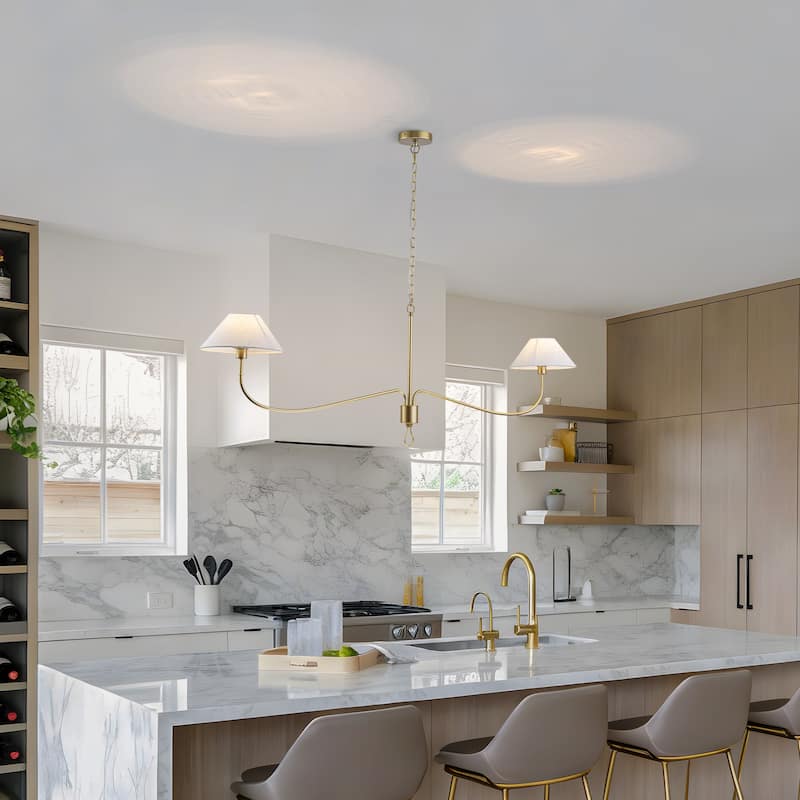 Starsky 2-Light Linear Pendant with Fabric Shade