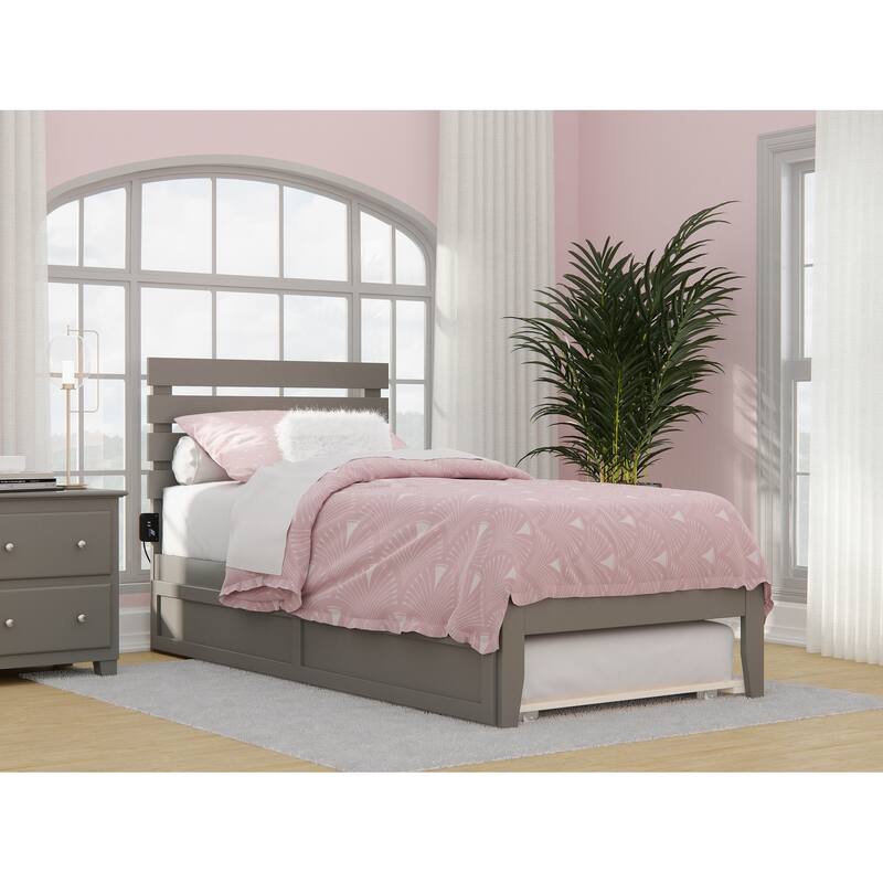 Oxford Bed with Twin XL Trundle - Grey - Twin XL