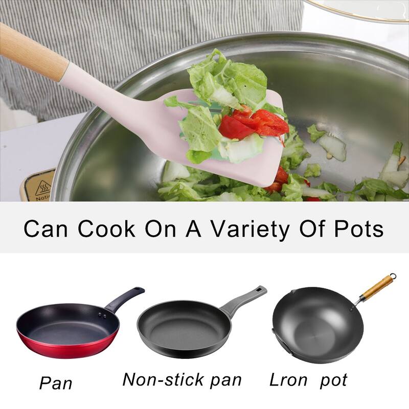 4pcs Silicone Spatula Set Heat Resistant Non-scratchKitchen Cooking - Pink