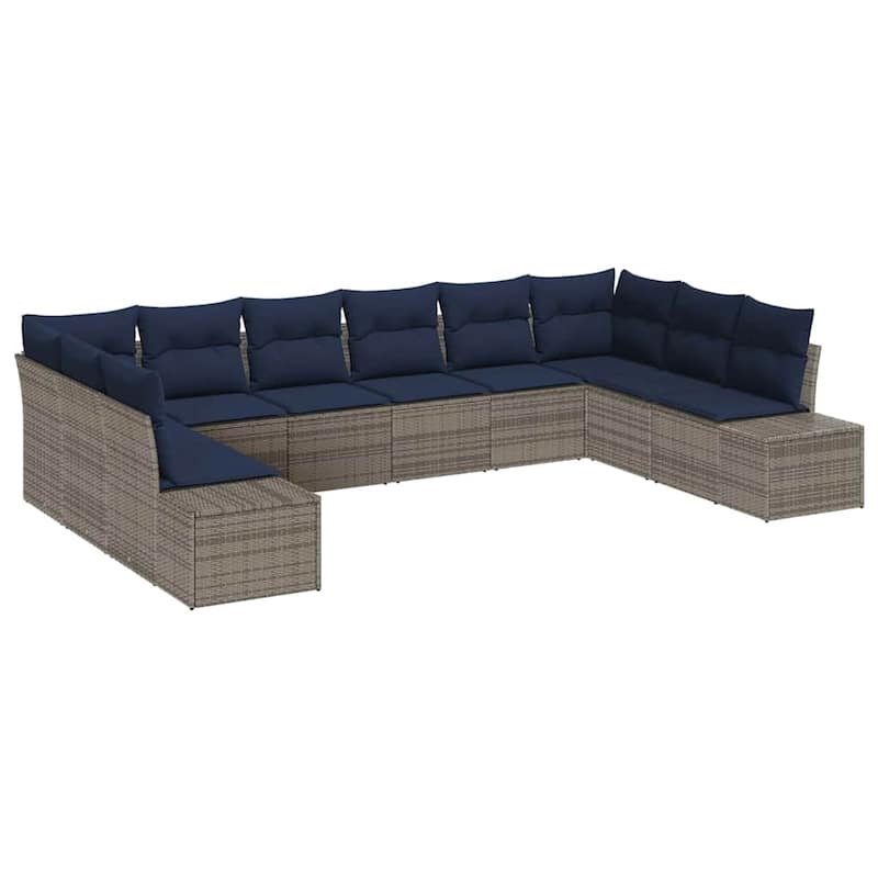 vidaXL 11 Piece Garden Sofa Set with Cushions - 135.4×82.3×27.2