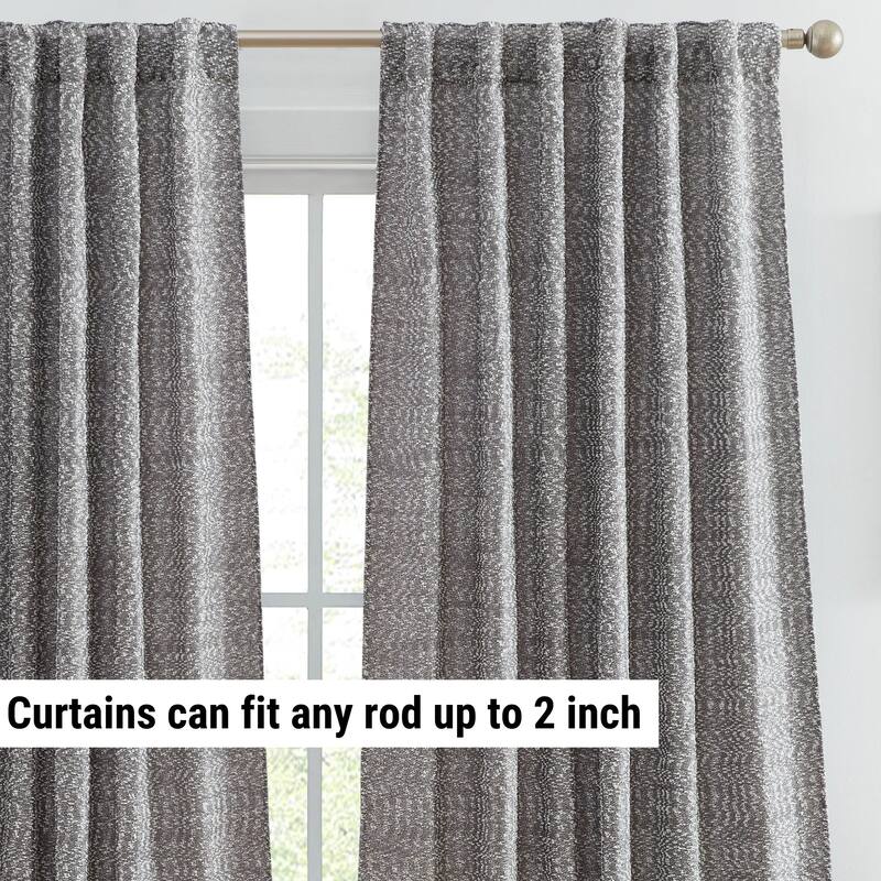 HLC.ME Easton Jacquard Slub Texture - Privacy Curtains with Back Tab Rod Pocket Lightweight Window Curtains Panels, Set of 2