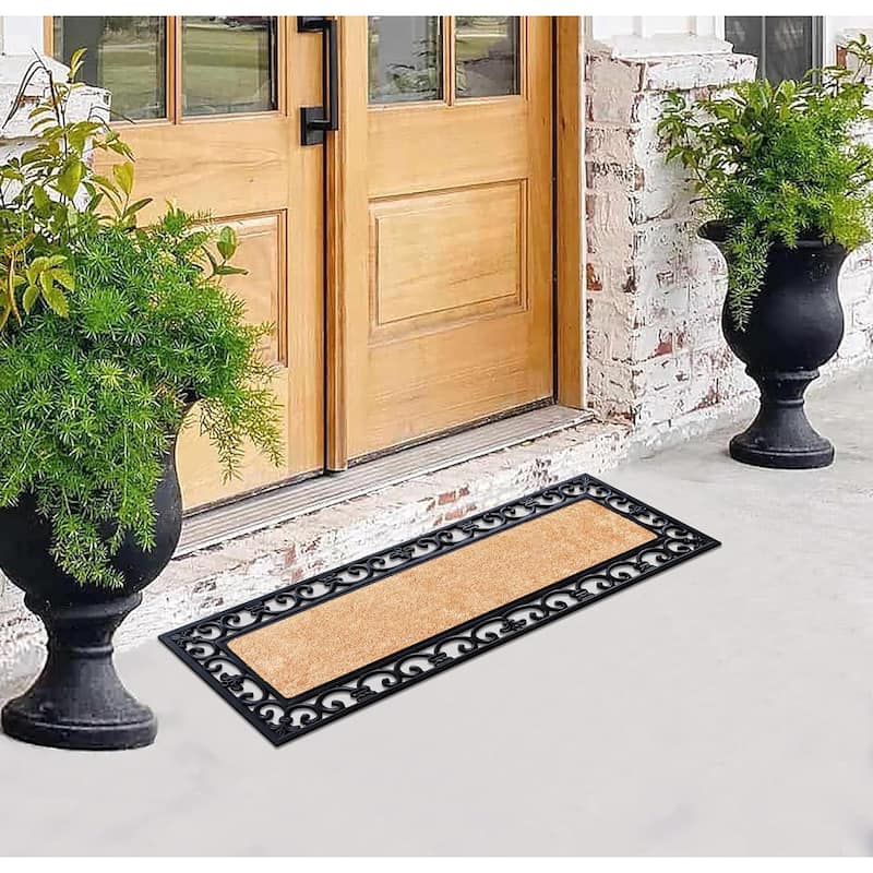 A1HC First Impression Myla 18" x 48" Rubber and Coir Doormat