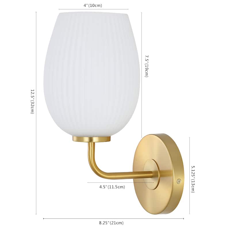 SAFAVIEH Lighting Idina Wall Sconce - 8" W x 6" D x 13" H