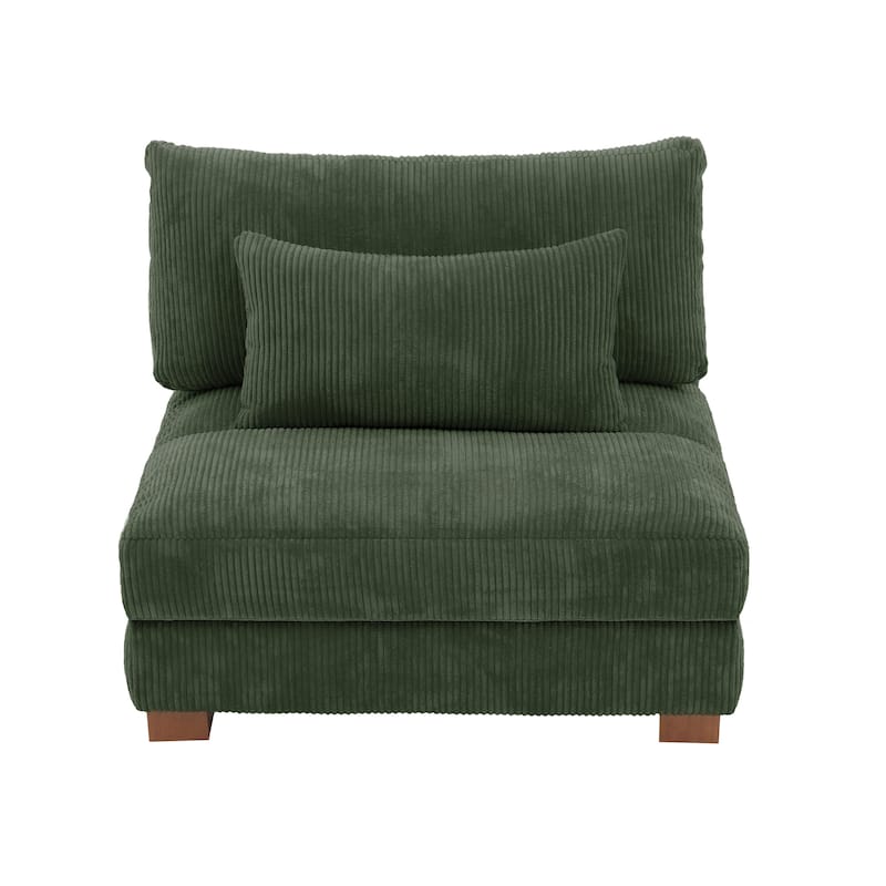 Modern Corduroy Modular Couch Sectional Sofa With Pillows