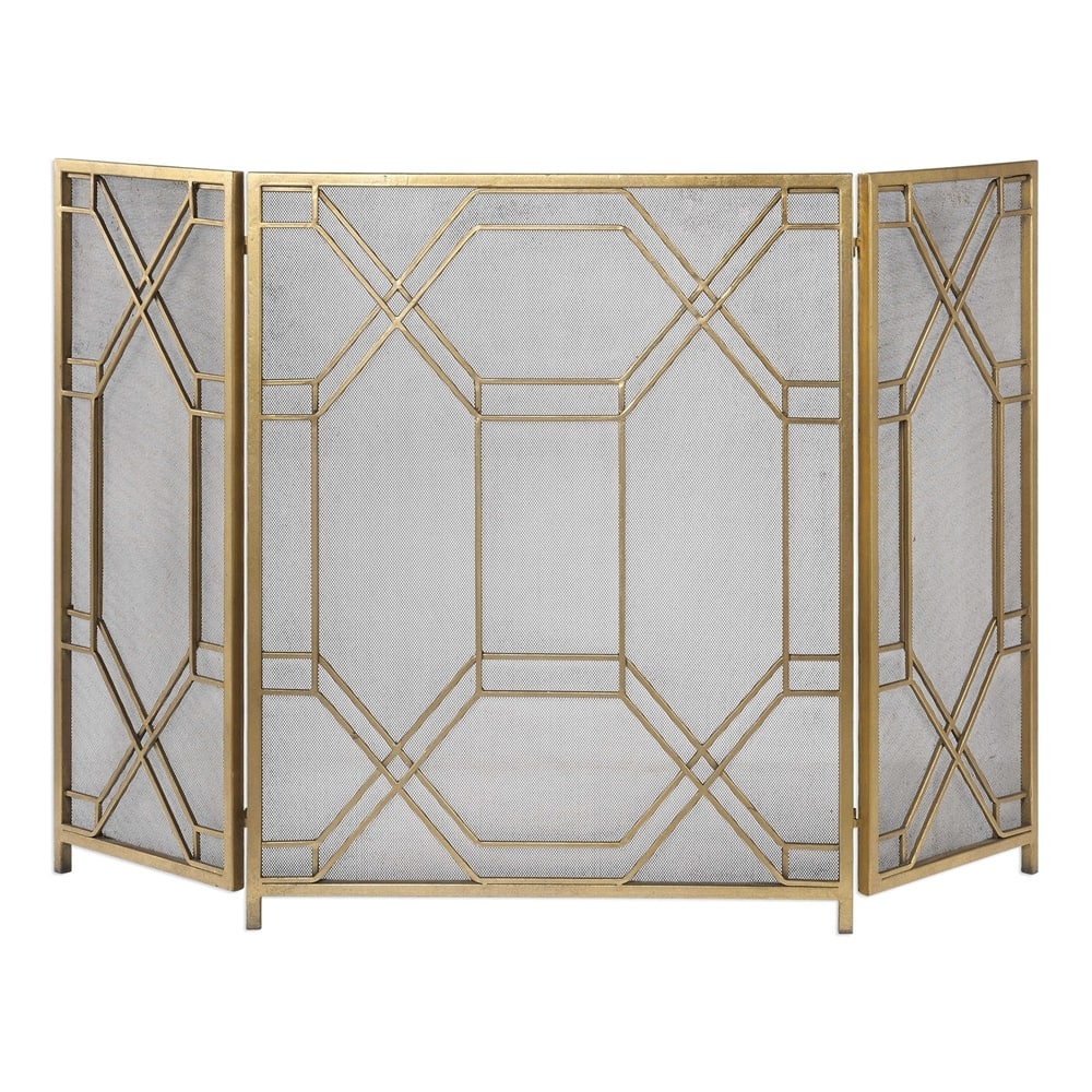 34" rosen gold fireplace screen