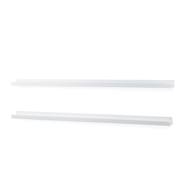 Wallniture Denver 60 Inch Floating Shelves White Picture Ledge Set of 2 Bed Bath Beyond 33220468