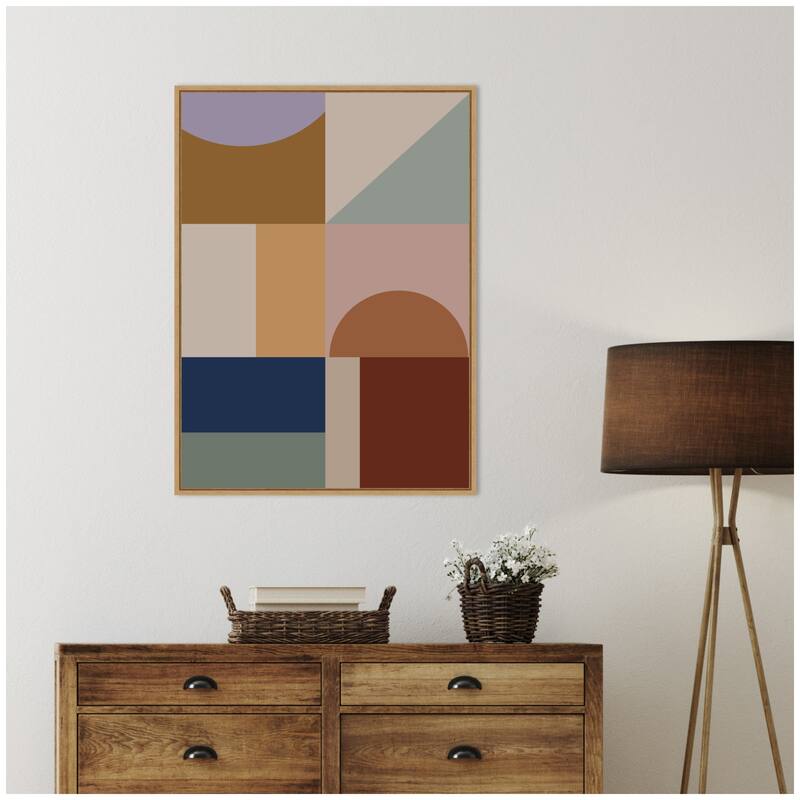 Kate and Laurel Modern Bohemian Pattern 2 by The Creative Bunch Studio Framed Canvas Wall Art Print