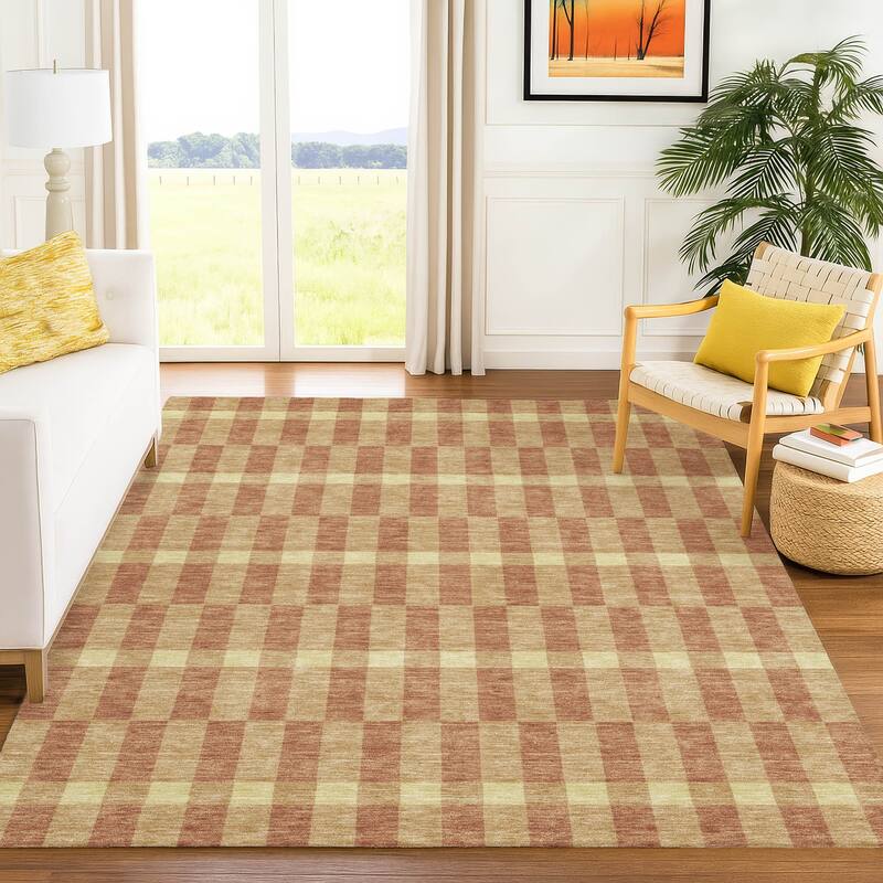 Machine Washable Indoor/ Outdoor Modern Augusta Chantille Rug
