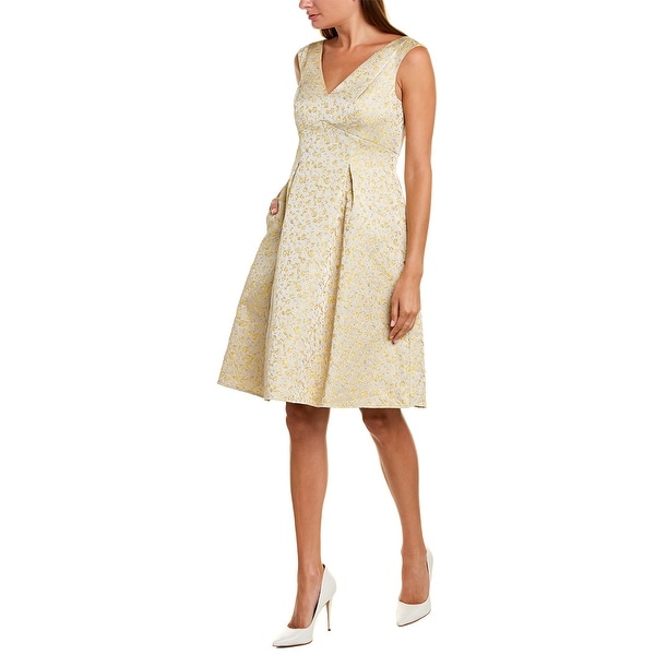adrianna papell yellow dress