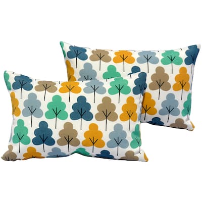 Ovios Decorative Polyester Home Lumbar Throw Pillow (Set of 2)