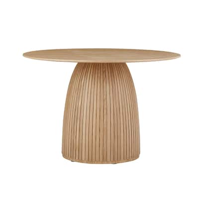 Round Dining Table Modern Wood Kitchen Table 47.24" Circular Tabletop for Leisure Coffee Table