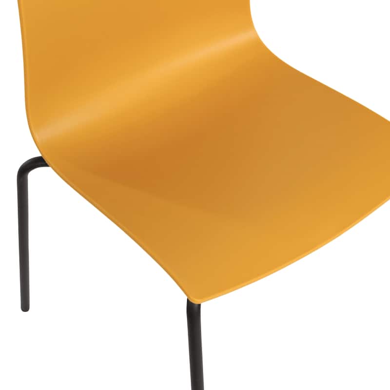 Furnish Theory Aero-S Pro Indoor/Outdoor Stackable Dining Side Chairs Polypropylene Shell & Powder-Coated Steel Legs (Set of 2)
