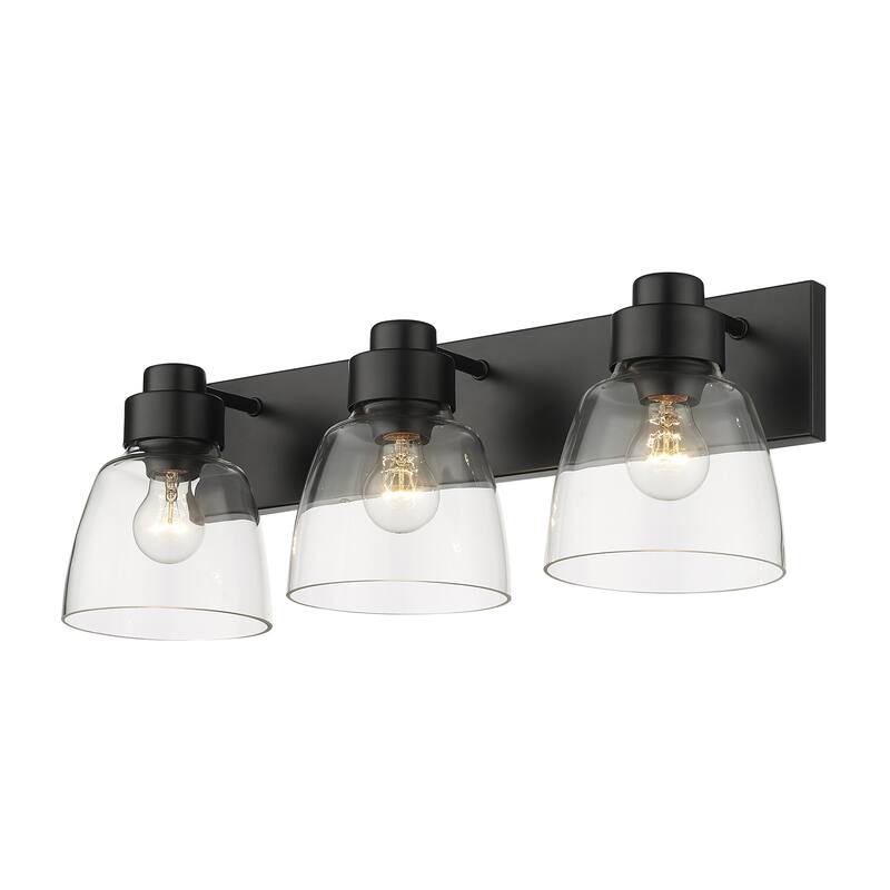 Golden Lighting 0314-BA3 CLR Remy 3 Light 7" Wide Vanity Light - Matte Black