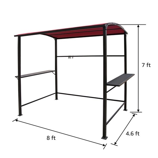 Outdoor Steel Frame Gazebo Canopy Barbecue Shelter